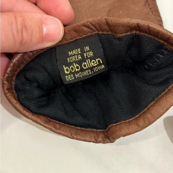 Vintage Brown Cowhide Leather Men's Gloves - Picture 3 of 5